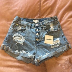 NWT superdown- Mesa Shorts in Mid Wash Blue